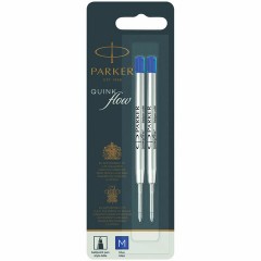 Стержень шариковый PARKER "Quinkflow", КОМПЛЕКТ 2 шт., металлический, 98 мм, узел 1 мм, блистер, синий, 1950373 - фото 2