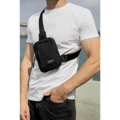 Сумка на плечо HEIKKI BLASTER (ХЕЙКИ) с карманом, черная, 20х14х5 см, 272634 - фото 9