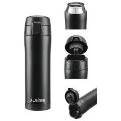 Термокружка 470 мл из нержавеющей стали SUS304, безграничный черный матовый, LAIMA, 608080 - фото 3