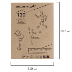 Скетчбук, слоновая кость 100 г/м2, 210х297 мм, 120 л., прошивка, BRAUBERG ART CLASSIC, 128960 Скетчбук, слоновая кость 100 г/м2, 210х297 мм, 120 л., прошивка, BRAUBERG ART CLASSIC, 128960 - фото 2