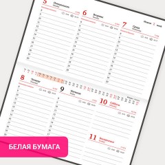 Еженедельник датированный 2026 МАЛЫЙ ФОРМАТ 95х155 мм, А6, BRAUBERG "Foliage", под кожу, розовый, 117199 - фото 18