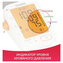 Тонометр АРМЕД YE680B, диапазон давления 0-280 мм рт. ст., диапазон пульса 40-200 уд/мин, автоматический, без поверки, 1977501 - фото 6