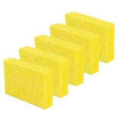Губки для посуды 110х70х20 мм, ЦЕЛЛЮЛОЗНЫЕ, КОМПЛЕКТ 5 штук, желтые, LAIMA, 700259 - фото 7