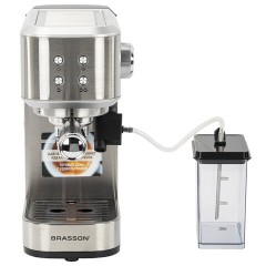 Кофеварка рожковая со встроенным капучинатором BRASSON (БРАССОН) CM-1848, два напитка, 1,5 л, 1250 Вт, 20 бар, 457884 - фото 2