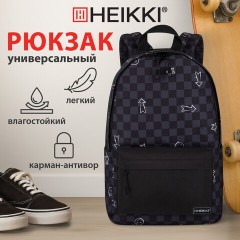 Рюкзак HEIKKI POSITIVE (ХЕЙКИ) универсальный, карман-антивор, "Gray Chess", 42х28х14 см, 273855 - фото 17