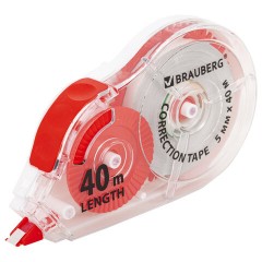 Корректирующая лента BRAUBERG EXTRA LENGTH, 5 мм х 40 м, механизм перемотки, корпус прозрачный, блистер, 272502 - фото 3