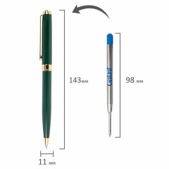 Ручка подарочная шариковая GALANT "Ando Emerald", корпус изумруд, детали золото, узел 0,7 мм, линия письма 0,5 мм, синяя, 144175 - фото 7