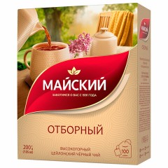 Чай МАЙСКИЙ "Отборный" черный, 100 пакетиков по 2 г, 102224 - фото 9