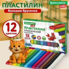 Пластилин классический BRAUBERG KIDS, 12 цветов, 240 г, ВЫСШЕЕ КАЧЕСТВО, 105873 - фото 6