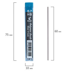 Грифели запасные PILOT, КОМПЛЕКТ 12 шт., PPL-7, HB, 0,7 мм, PPL-7 HB - фото 4