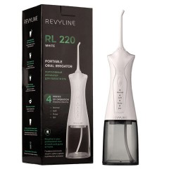Ирригатор для полости рта REVYLINE RL 220, емкость резервуара 0,3 л, 2 насадки, белый, 7943