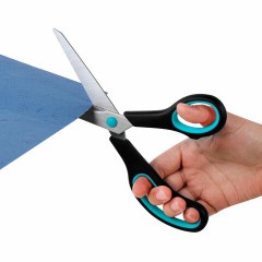Ножницы BRAUBERG SOFT GRIP, НАБОР 3 штуки (140, 190, 230 мм), эргономичные черно-бирюзовые ручки, ВЫГОДНАЯ УПАКОВКА, 238411 Ножницы BRAUBERG SOFT GRIP, НАБОР 3 штуки (140, 190, 230 мм), эргономичные черно-бирюзовые ручки, ВЫГОДНАЯ УПАКОВКА, 238411 - фото 7