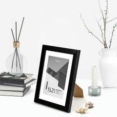 Рамка 15х21 см с паспарту 10х15 см небьющаяся, багет 20 мм, пластик, BRAUBERG "New Age", черная, 391273 - фото 8