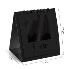 Календарь-домик настольный на гребне, 2026 г., BRAUBERG, 110х120 мм, ЧЕРНЫЙ, 117282 Календарь-домик настольный на гребне, 2026 г., BRAUBERG, 110х120 мм, ЧЕРНЫЙ, 117282 - фото 2