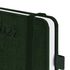 Ежедневник датированный 2027, МАЛЫЙ ФОРМАТ, 100х150 мм, А6, BRAUBERG "Wood", под кожу, темно-зеленый, 118120 - фото 4