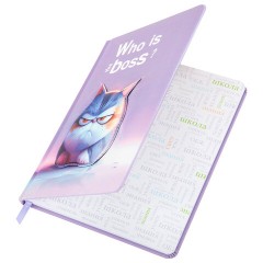 Дневник 1-11 класс 48 л., обложка кожзам (твердая с поролон), 3D-элемент, BRAUBERG, "Суровый кот", 107221 - фото 5