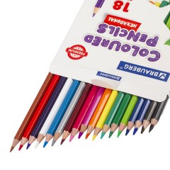 Карандаши цветные BRAUBERG PREMIUM, 18 цветов, шестигранные, грифель 3,3 мм, натуральное дерево, 181657 - фото 4