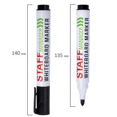 Маркеры стираемые для белой доски, НАБОР 4 ЦВЕТА, STAFF "MANAGER" WBM-300, 3 мм, с клипом, 152637 - фото 6