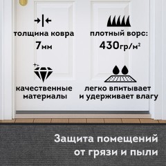 Коврик придверный 60х90 см, СЕРЫЙ, влаго-грязезащитный, 430 г/м2, ребристый, ЛЮБАША СТАНДАРТ, 701035 Коврик придверный 60х90 см, СЕРЫЙ, влаго-грязезащитный, 430 г/м2, ребристый, ЛЮБАША СТАНДАРТ, 701035 - фото 9