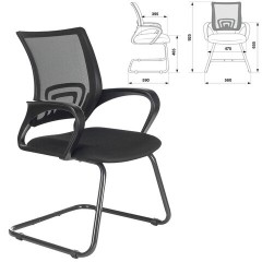 Кресло для приемных и переговорных BRABIX "Fly CF-100", черное, 532087 - фото 2