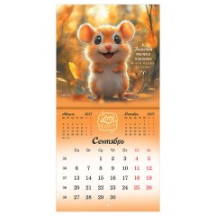 Календарь настенный перекидной 2027 г., BRAUBERG, 12 листов, 21,4х42,8 см, МИНИ, "Magic animals", 118431 - фото 12