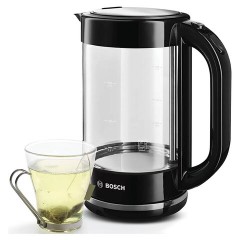 Чайник BOSCH TWK70B03, 1,7 л, 2400 Вт, закрытый нагревательный элемент, стекло, черный - фото 3