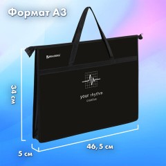 Папка для рисунков и чертежей с ручками BRAUBERG А3, пластик, молния сверху, "Creative", 273411 Папка для рисунков и чертежей с ручками BRAUBERG А3, пластик, молния сверху, "Creative", 273411 - фото 9