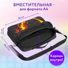 Папка на молнии с ручками BRAUBERG KIDS А4, 1 отделение, регулируемый плечевой ремень, 60 мм, "Fire split", 273318 - фото 13