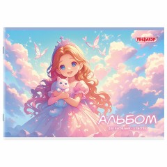 Альбом для рисования А4, 8 листов, скоба, обложка офсет, ПИФАГОР, 203х288 мм, "МИКС", 107099 - фото 5