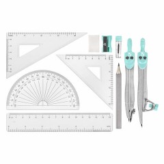Готовальня BRAUBERG SCHOOL KIT, 11 предметов, циркуль 115 мм, циркуль 125 мм, чертежные принадлежности, мятный цвет, 210706 Готовальня BRAUBERG SCHOOL KIT, 11 предметов, циркуль 115 мм, циркуль 125 мм, чертежные принадлежности, мятный цвет, 210706 - фото 2