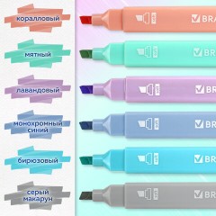 Набор текстовыделителей двусторонних 6 ПАСТЕЛЬНЫХ ЦВЕТОВ, BRAUBERG "Macaroon", линия 1-5 мм, 152513 Набор текстовыделителей двусторонних 6 ПАСТЕЛЬНЫХ ЦВЕТОВ, BRAUBERG "Macaroon", линия 1-5 мм, 152513 - фото 13