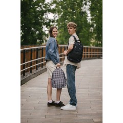 Рюкзак HEIKKI POSITIVE (ХЕЙКИ) универсальный, карман-антивор, "Gray Chess", 42х28х14 см, 273855 - фото 16