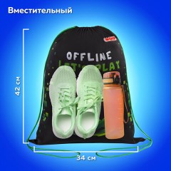 Мешок для обуви ПИФАГОР, 1 отделение, 42х34 см, "Offline", 273424 Мешок для обуви ПИФАГОР, 1 отделение, 42х34 см, "Offline", 273424 - фото 10