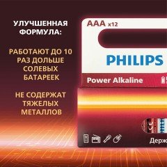 Батарейки алкалиновые "мизинчиковые" КОМПЛЕКТ 12 шт., PHILIPS Power Alkaline, ААА (LR03, 15А), блистер, Б0064681 Батарейки алкалиновые "мизинчиковые" КОМПЛЕКТ 12 шт., PHILIPS Power Alkaline, ААА (LR03, 15А), блистер, Б0064681 - фото 5