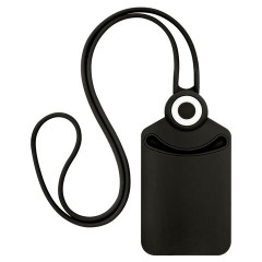 Бейдж вертикальный для пропуска и ID-карт, СИЛИКОНОВЫЙ, 85х54 мм, шнурок 42 см, черный, BRAUBERG, 238904 - фото 2