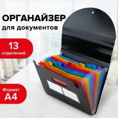 Папка-органайзер для бумаг и документов на резинке, 13 отделений, BRAUBERG DOCS, А4, черная, 271152 Папка-органайзер для бумаг и документов на резинке, 13 отделений, BRAUBERG DOCS, А4, черная, 271152 - фото 10