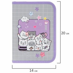 Пенал ПИФАГОР, 1 отделение, 2 откидные планки, полиэстер, 20х14 см, "Cats selfie", 273477 Пенал ПИФАГОР, 1 отделение, 2 откидные планки, полиэстер, 20х14 см, "Cats selfie", 273477 - фото 7