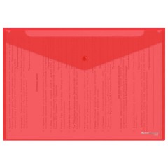 Папка-конверт с кнопкой прозрачная А4, BRAUBERG "UNIVERSAL", до 100 листов, красная, 0,15 мм, 273073 - фото 7