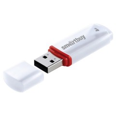 Флеш-диск 4 GB, SMARTBUY Crown, USB 2.0, белый, SB4GBCRW-W - фото 4