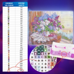 Картина стразами (алмазная мозаика), 30х40 см, ОСТРОВ СОКРОВИЩ "Букет сирени", без подрамника, 663860 - фото 14