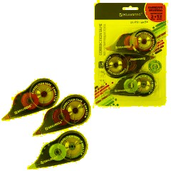 Корректирующая лента BRAUBERG ULTRA COLOR, 5 мм x 12 м, механизм перемотки, ВЫГОДНАЯ УПАКОВКА 3 штуки в блистере, 271253