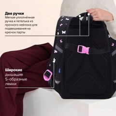 Ранец BRAUBERG LIGHT, 1 отделение, с брелоком, "Сияющее сердце", фольгированная печать, 36х26х13 см, 272029 - фото 21