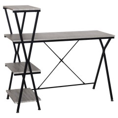 Стол на металлокаркасе BRABIX "LOFT CD-004", 1200х535х1110 мм, 3 полки, цвет дуб антик, 641219 - фото 2