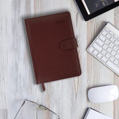 Ежедневник датированный 2026 А5 148х218 мм, GALANT "Ritter", под кожу, коричневый, 117490 - фото 5