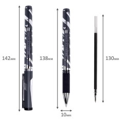 Ручка гелевая с грипом BRAUBERG "GRAPHITE VIVID", ЧЕРНАЯ, пишущий узел 0,5 мм, линия письма 0,35 мм, 144542 - фото 7