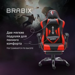 Кресло компьютерное BRABIX "Dexter GM-135", подножка, две подушки, экокожа, черное/красное, 532799 Кресло компьютерное BRABIX "Dexter GM-135", подножка, две подушки, экокожа, черное/красное, 532799 - фото 22