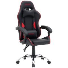 Кресло компьютерное CROMEX (КРОМЕКС) "Joker GM-125", две подушки, экокожа, черное/красное, 532954