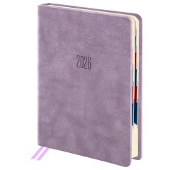 Ежедневник датированный 2026 B6 125х173 мм, GALANT "Vivid", под кожу, сиреневый, 117412