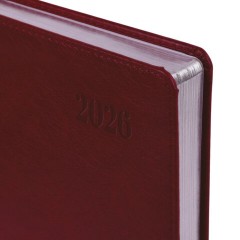 Ежедневник датированный 2026, А5, 138х213 мм, BRAUBERG "Impression", под кожу, бордовый, 117512 - фото 3