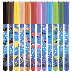 Фломастеры MAPED COLOR'PEPS "Ocean Life", 12 цветов, смываемые, вентилируемый колпачок, 845701 Фломастеры MAPED COLOR'PEPS "Ocean Life", 12 цветов, смываемые, вентилируемый колпачок, 845701 - фото 2